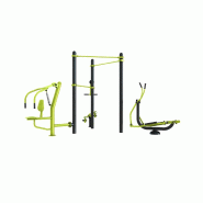 Station Combo 3-9 avec agrès extérieurs personnalisables : barre traction, vélo elliptique, multi press, stepper - Gamme stations COMBO Station Combo 3-9 avec agrès extérieurs personnalisables : barre traction, vélo elliptique, multi press, stepper - Gamme stations COMBO