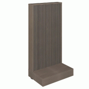Gondole simple face Vertigo T01 MDF noir et noyer foncé 64x44x125cm