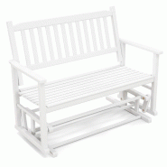 Helloshop26 - Banc de jardin coulissant 126 x 68 x 100 cm confort optimal 2 personnes style moderne en bois de peuplier blanc 20_0020509 - blanc Bois