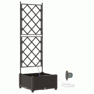Helloshop26 - Cache-pot de jardin élancé moderne 40 x 40 x 126 cm durable avec système d'irrigation en acier marron 02_0058523 - marron acier 30002