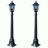 Helloshop26 - Lot de 2 lampes de jardin 105 cm ambiance cosy sécurisante style moderne en aluminium vert foncé 02_0055081 - vert aluminium 300023880