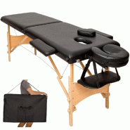 Helloshop26 - Table de massage 2 zones avec sac de transport noir 08_0000464 - noir acier 3000091461534