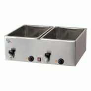L2G Bain marie double - 2 x GN 1/1 (P) 150 mm + robinet de vidange - 90°C max - inox - 3701188015325 L2G Bain marie double - 2 x GN 1/1 (P) 150 mm + robinet de vidange - 90°C max - inox - 3701188015325