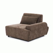 Oviala Business Fauteuil gauche canapé modulable dossier ajustable 109cm chocolat - marron polyester 115448