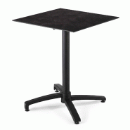Oviala Business Table de terrasse 70 cm inclinable stratifié ardoise - noir métal 115805