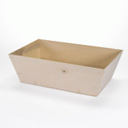Panier gourmet en bois naturel de peuplier 29,5x19,5x9cm - par 10 - Fabrication française PEFC