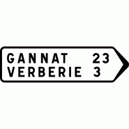 Panneau directionnel D21a2 - Indication de distance sur 2 lignes Panneau directionnel D21a2 - Indication de distance sur 2 lignes