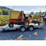 Plateau porte-engin abaissable TOHACO - suspensions pneumatiques - 397x170 cm - PTAC 2700 Kg - 2 essieux freinés - Reference FOURGON_CARGO_1300_BLANC