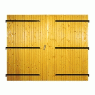 Porte de garage battante / en bois / isolation thermique / étanche à l'air