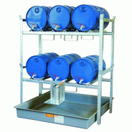 Rayonnage 800 pour 6 fûts de 60 litres - Pour huiles, lubrifiants - CEMO - 7675F Rayonnage 800 pour 6 fûts de 60 litres - Pour huiles, lubrifiants - CEMO - 7675F