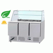 Saladette réfrigérée 380L 3 portes GN1/1 INT/EXT INOX pare haleine droit Atosa
