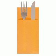 Serviette-étui pour couverts intissé mandarine 33x40cm - par 700