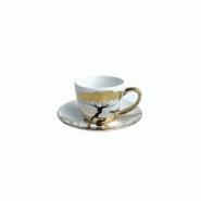 Tasses et sous-tasses à café dorées Savane - lot de 4 - doré 3701503002375 Tasses et sous-tasses à café dorées Savane - lot de 4 - doré 3701503002375