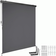 Tectake Store banne verticale ELOISE avec 2 supports muraux - 160 x 250 cm, gris foncé - 406142 - noir polyester 406142