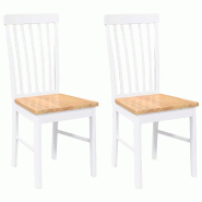 VidaXL Chaises à manger 2 pcs blanc bois massif caoutchouc Modèle Orion Master Mixte - 4102504