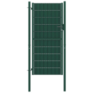 Vidaxl portail de clôture pvc et acier 100x164 cm vert 145230