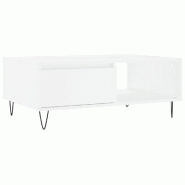 VidaXL Table basse blanc 90x60x35 cm bois d'ingénierie Modèle Terrasse Élégance Prime - 827060