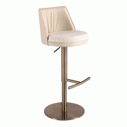 AC ANGEL CERDA Angel Cerdá Tabouret pivotant en tissu crème marbré et similicuir crème 4234C 48 x 50 x 83 - beige polyester 8435631044772