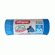 Alfapac - Lot de 60 rouleaux de 15 sacs poubelle « High Bin » 50x75cm 30L à fermeture automatique (Total 900 sacs poubelle) - bleu PK7302