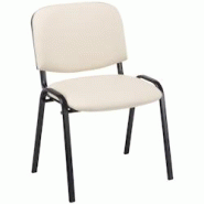 CLP Chaise Visiteur Ken similicuir Crème - beige polyester 181401504 CLP Chaise Visiteur Ken similicuir Crème - beige polyester 181401504