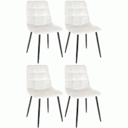 Décoshop26 - Lot de 4 chaises de salle à manger style moderne et confortable en tissu velours crème et métal noir 10_0001783 - noir 3000250669030 Décoshop26 - Lot de 4 chaises de salle à manger style moderne et confortable en tissu velours crème et métal noir 10_0001783 - noir 3000250669030