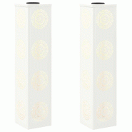 Helloshop26 - Lot de 2 lampes solaires modernes autoportantes extérieures 18 x 18 x 80 cm en acier blanc 02_0052602 - blanc acier 3000237500431
