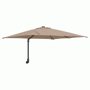 Helloshop26 - Parasol de jardin inclinable moderne 248,5 x 247,5 x 160 cm avec éclairage LED en polyester taupe 02_0058653 - 3000240705298