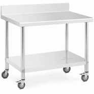Helloshop26 - Table de travail en inox premium 70 x 100 cm 155 kg dosseret acier inoxydable argenté 14_0010024 - argenté inox 3000221961866