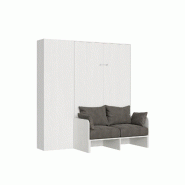 Itamoby Lit 140 Sofà Kentaro Frêne Blanc avec colonne gauche-droite - blanc 8050598027073