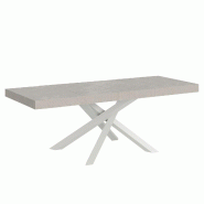 Itamoby Table extensible Volantis Premium Cashmere 180/284x90 cm avec pieds blancs - gris 8050598054420