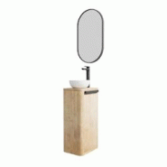MOB-IN Ensemble meuble lave-mains TOM + vasque + robinet + miroir - 3701606504967 MOB-IN Ensemble meuble lave-mains TOM + vasque + robinet + miroir - 3701606504967