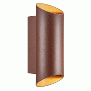 Nordlux Applique murale NICO Round 22 Aluminium Couleur rouille, H.23.5 - IP54 - GU10 / Extérieur - rouge 5704924010972