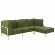 Oviala Business Salon de jardin bas modulable uni 4 places vert kaki Oviala 232 x 80 x 78 cm - vert polyester 115935