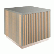 Podium bas Vertigo T01 MDF naturel et gris alu 45x45x40cm