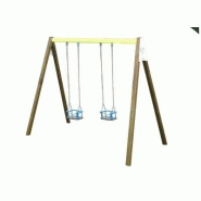 PORTIQUE EN BOIS ET EN ACIER AVEC 2 NACELLES POUR LES PETITS DE 0 À 3 ANS PORTIQUE EN BOIS ET EN ACIER AVEC 2 NACELLES POUR LES PETITS DE 0 À 3 ANS
