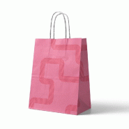 Sac kraft Anniversaire RETIF rose poignées torsadées 24x12x32cm - par 50