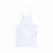 Tablier avec poche, rubans ajustables à la taille et coupe sous le genou. Blanc - 5600847153300