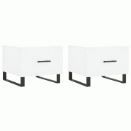 VidaXL Tables basses 2 pcs blanc 50x50x40 cm bois d'ingénierie Modèle Flex Épuré - 829445
