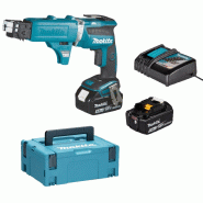 Visseuse automatique 1/4'' 18v lxt 5 x 25 à 55mm + 2 batteries 5ah + chargeur rapide + coffret makpac 2 - MAKITA - dfs452tjx2 - 761993