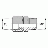 Adaptateurs - Droit femelle tournant JIC - X mâle NPT - 3/4' , 17.33 , 1/4' , 13.61