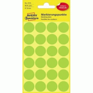 Avery Zweckform Etui de 96 pastilles adhésives, diamètre 18 mm, coloris vert fluo (4 feuilles / cdt) - 3174