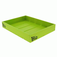 Cagette pin verte logo bio 40x30x6cm - Cagette pin verte logo bio 40x30x6cm -