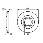 Disque de frein Bosch 0986478437 - ventilé de l'intérieur - boîte de 2 disques - 6 trous - épaisseur 26 mm Disque de frein Bosch 0986478437 - ventilé de l'intérieur - boîte de 2 disques - 6 trous - épaisseur 26 mm