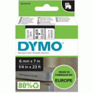 DYMO Cassette D1 de ruban à étiqueter noir/transparent 6 mm x 7 m - noir papier S0720770 DYMO Cassette D1 de ruban à étiqueter noir/transparent 6 mm x 7 m - noir papier S0720770