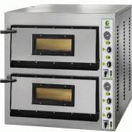 Four à pizza électrique professionnel FIMAR. Modèle FML9+9 manuel. 2 chambres de cuisson avec dessus réfractaire. Capacité 18 pizzas - 830
