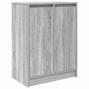 Helloshop26 - Armoire à chaussures moderne avec 2 portes et 8 étagères 57 x 34 x 76 cm en bois d'ingénierie gris 02_0051774 - gris Bois massif 300