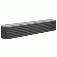 Helloshop26 - Jardinière bac lit surélevé plantes fleurs terrasse jardin de jardin acier enduit de poudre anthracite 02_0039473 - acier 3000218528546