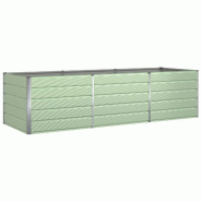 Helloshop26 - Jardinière moderne en acier galvanisé 195 x 100 x 45 cm design industriel pratique pour jardin terrasse en acier vert 02_0059289 - ver