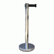 Poteau à sangle inox noir pour usage intérieur - 190245 Poteau à sangle inox noir pour usage intérieur - 190245