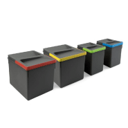 Poubelles pour tiroir de cuisine recycle, hauteur 216, 2x12 litres + 2x6 litres